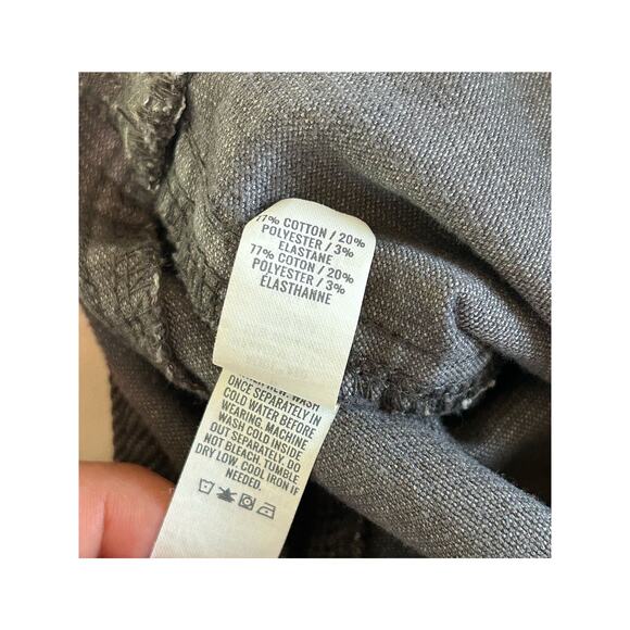 Aerie Werk & Play Corduroy Overalls Smoked Gray Cuffed Straight Leg Size Large - Picture 13 of 13